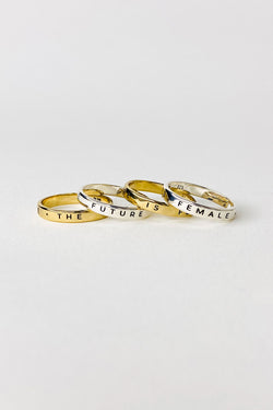 The Future Is Female Ring, Golden Brass