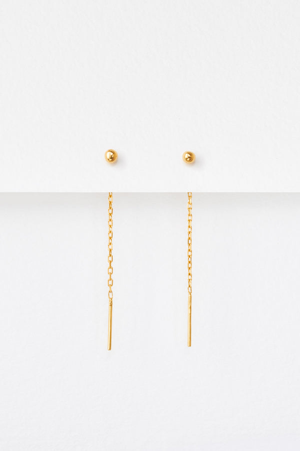 Tiny Ball Threads, Gold Plate, Hanging View