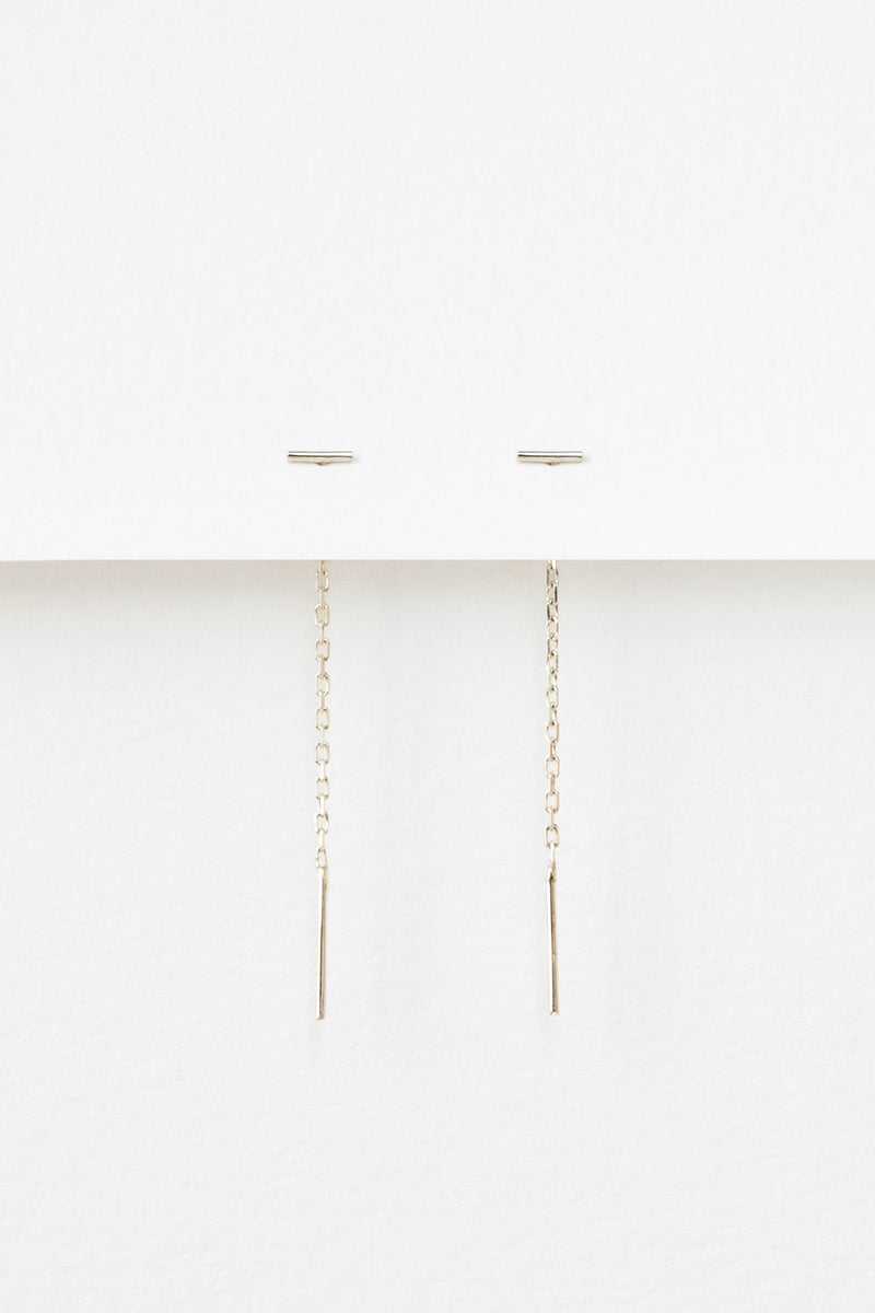 Tiny Bar Threads, Sterling Silver, Hanging View