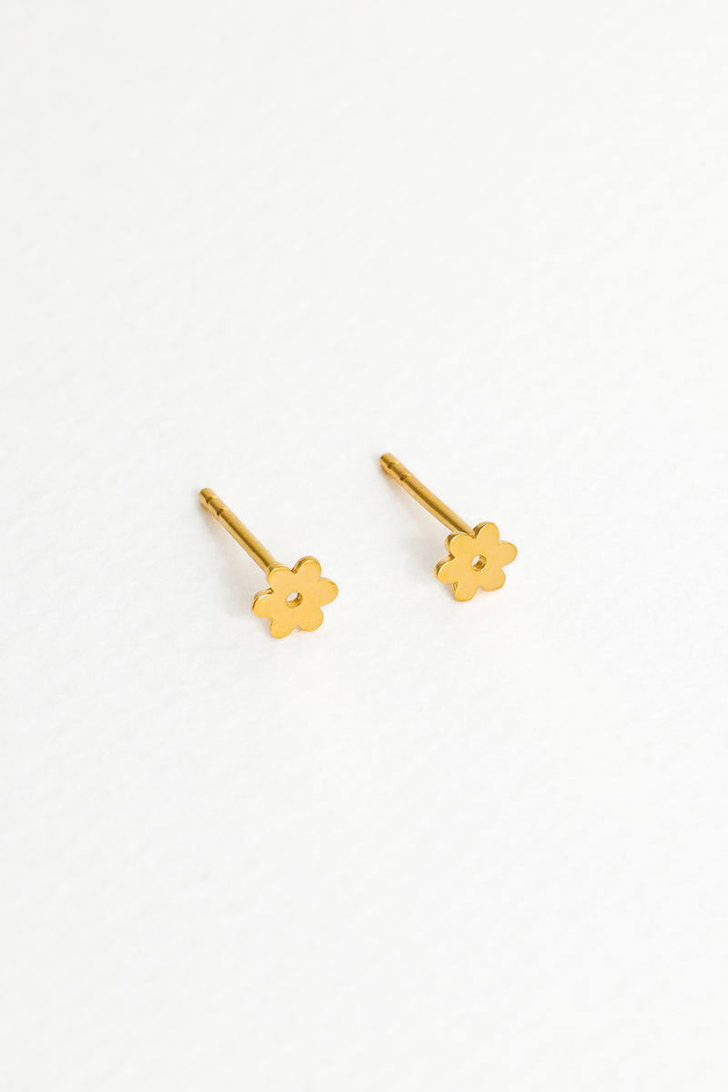 Tiny Flower Studs, Gold Vermeil