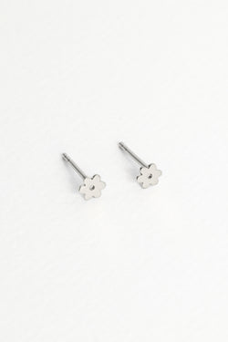 Tiny Flower Studs, Sterling Silver