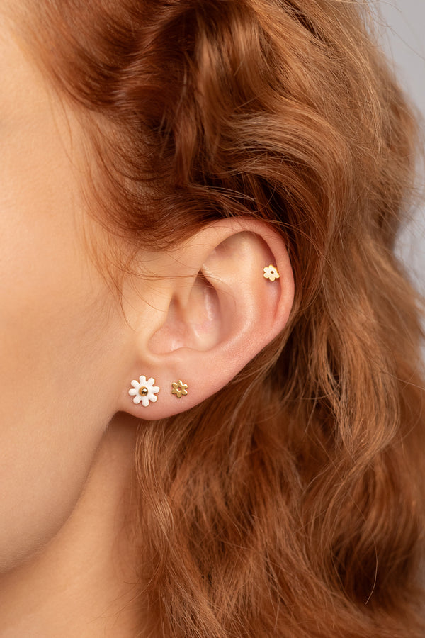 Tiny Flower Studs, Gold Vermeil