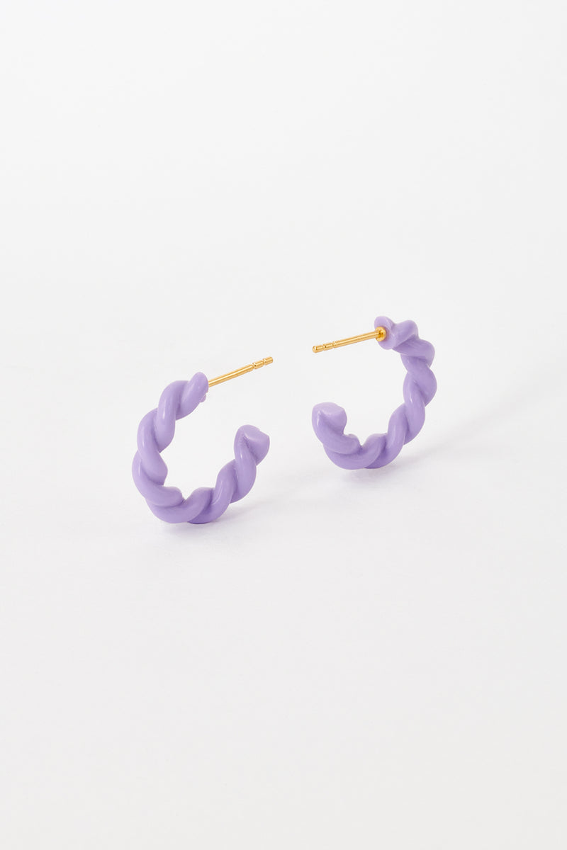 Twist Hoops in Lavender