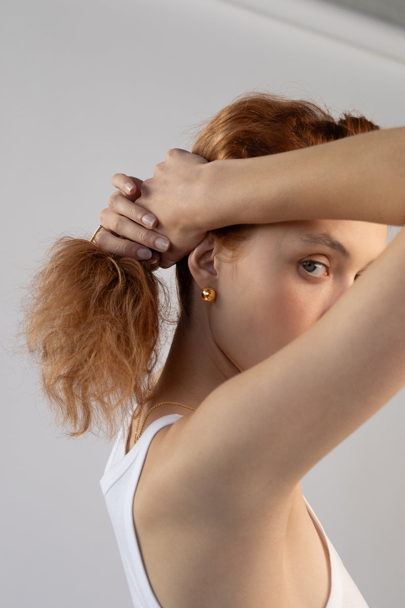 Dome Earrings, Gold Vermeil