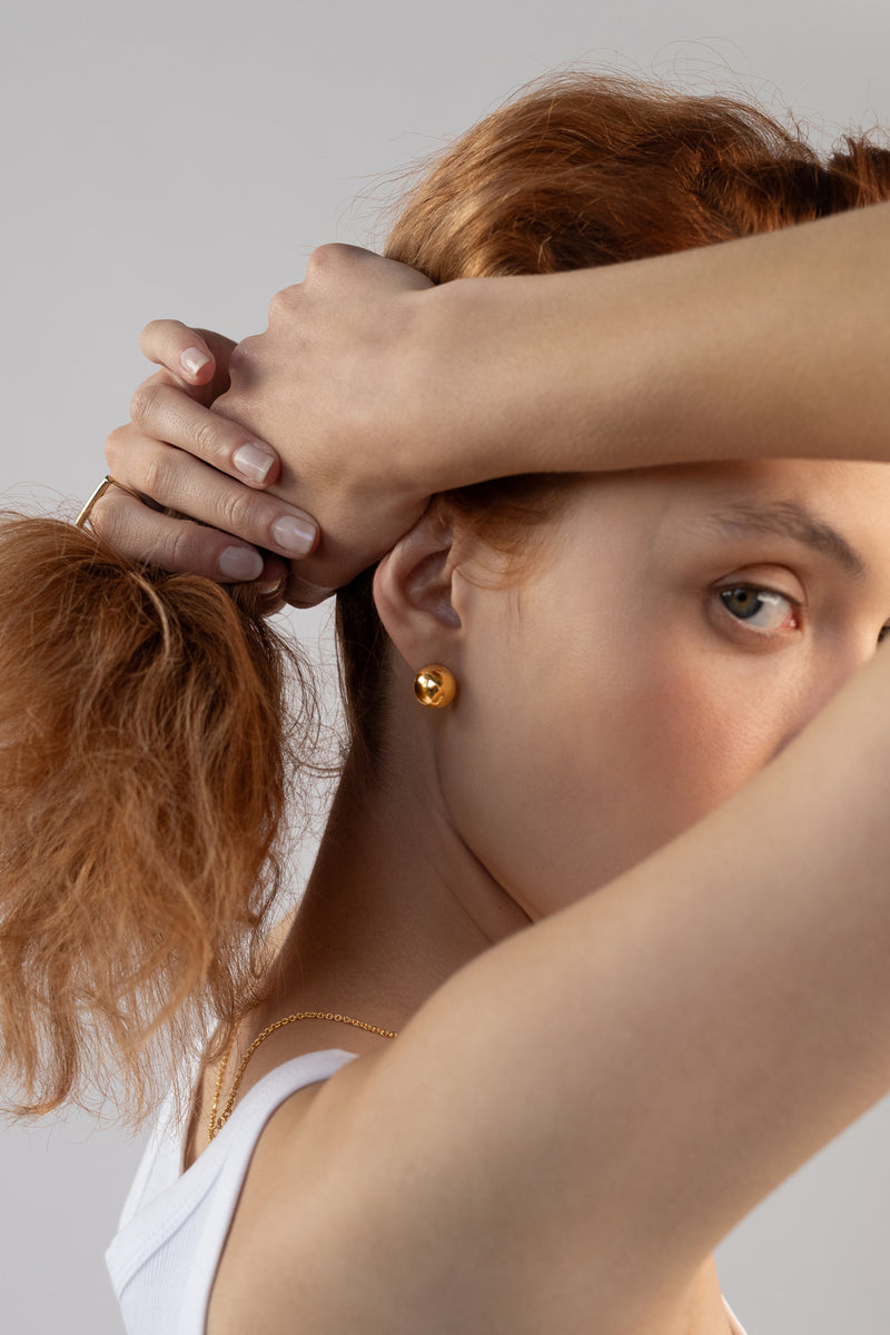 Dome Earrings, Gold Vermeil