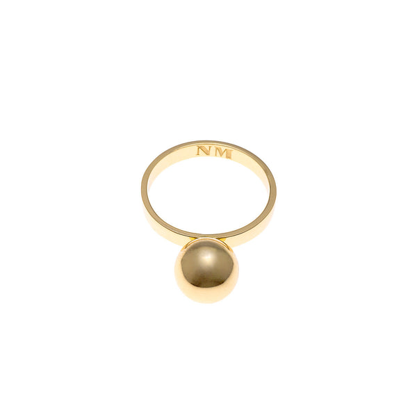 Pinball Ring in Golden Brass, Side Detail by Naomi Murrell
