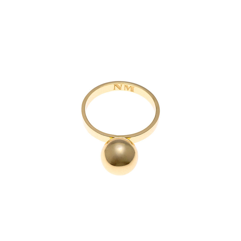 Pinball Ring in Golden Brass, Side Detail by Naomi Murrell