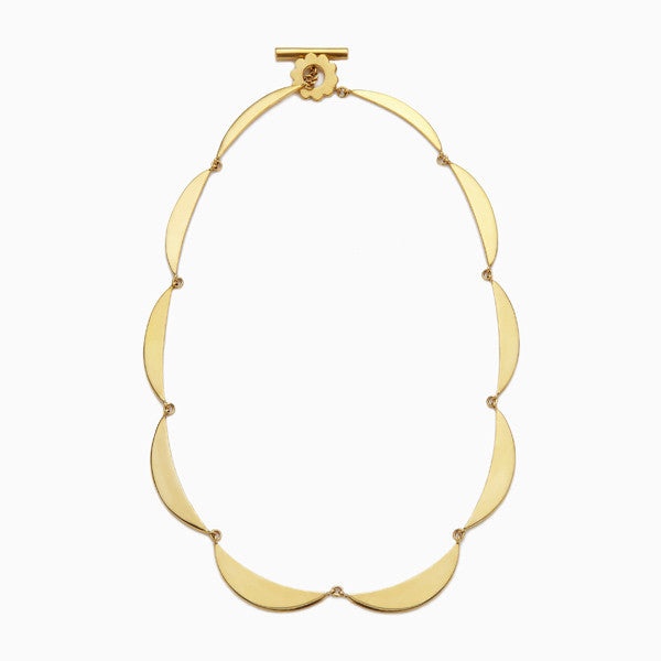 Moonbeam Necklace in Golden Brass by Naomi Murrell