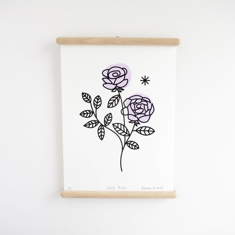 Wild Roses - Lilac, Screen Print - SOLD OUT