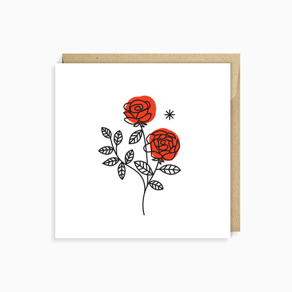 Wild Roses in Red, Card