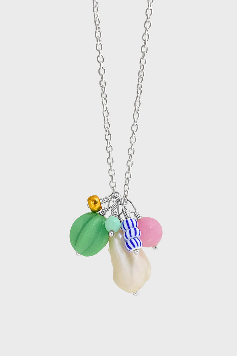 Bonbon Necklace, Melon<br>Sterling Silver