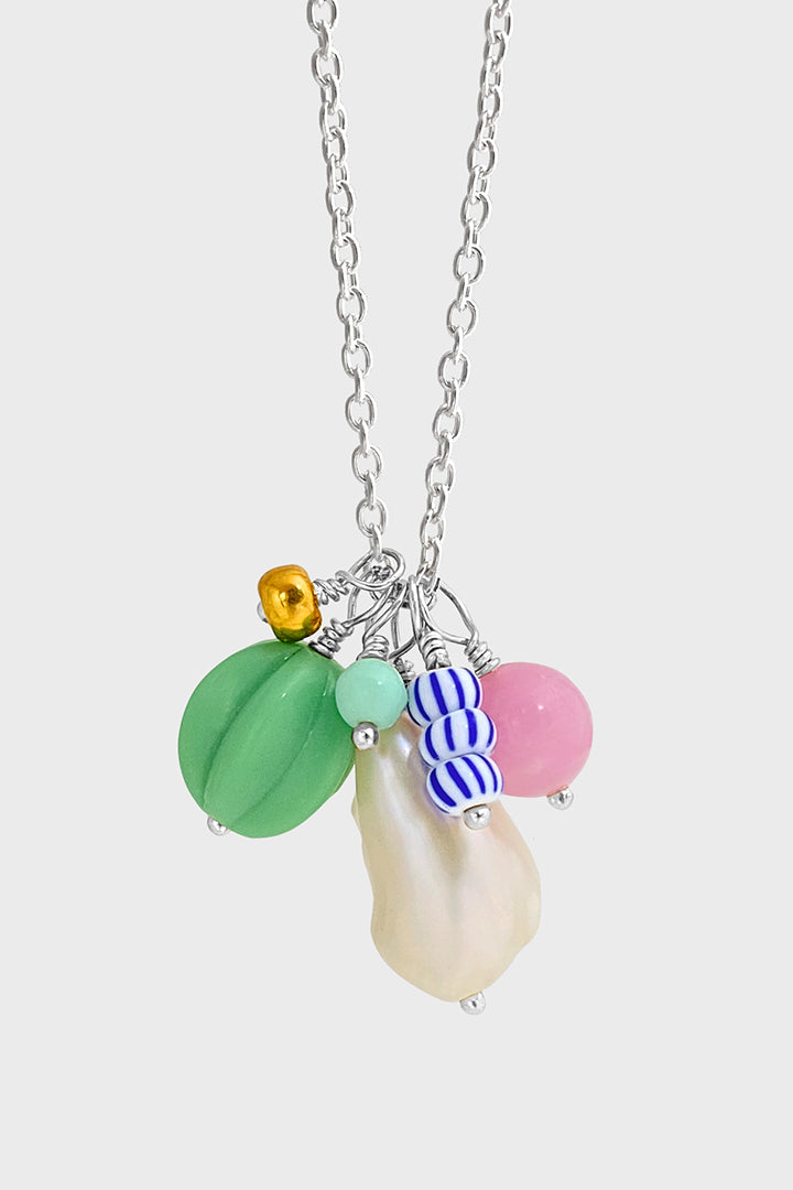 Bonbon Necklace, Melon<br>Sterling Silver