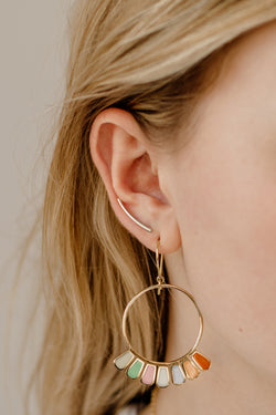 Arc Ear Climber Studs, Sterling Silver <br>(SPECIAL ORDER)