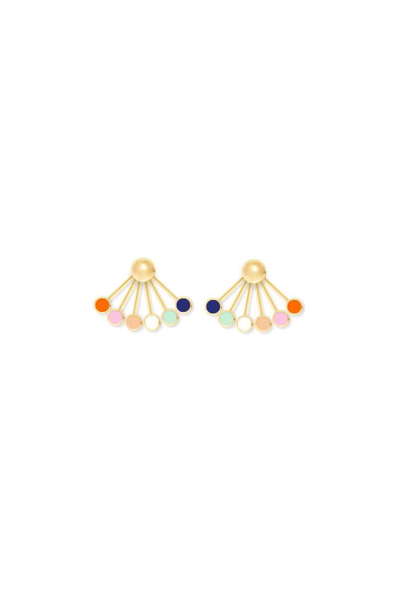 Confetti Ear Jackets, Golden Brass
