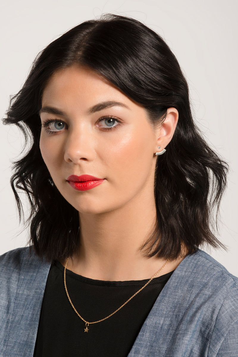 Arc Ear Jackets, Sterling Silver