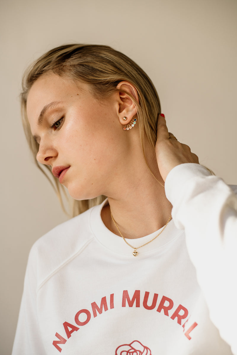 Confetti Ear Jackets, Golden Brass