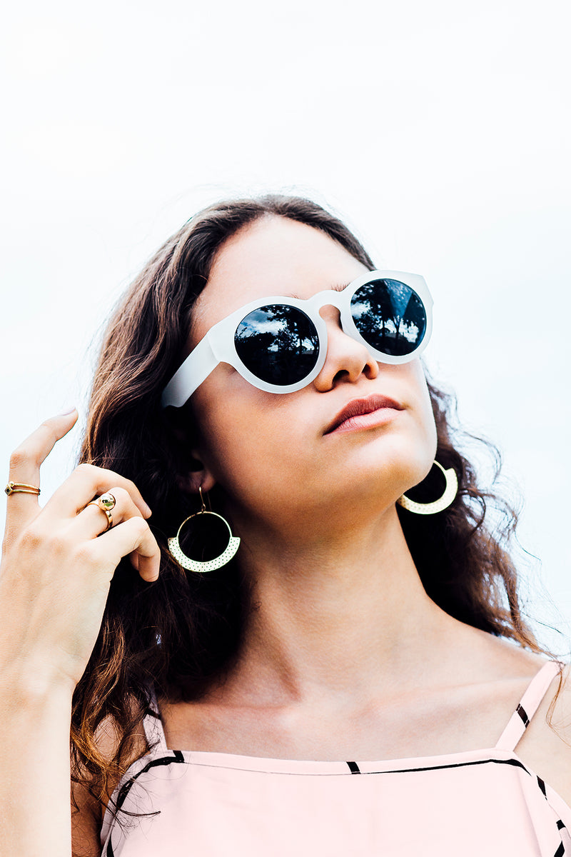 Polka Dot Hoops, Golden Brass