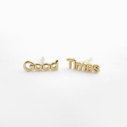 Good Times Studs Golden Brass by Naomi Murrell