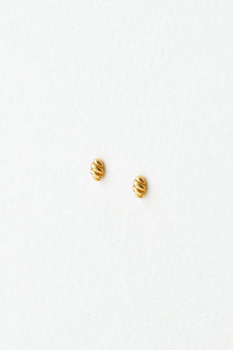 Hive Studs in Gold Vermeil Angled View