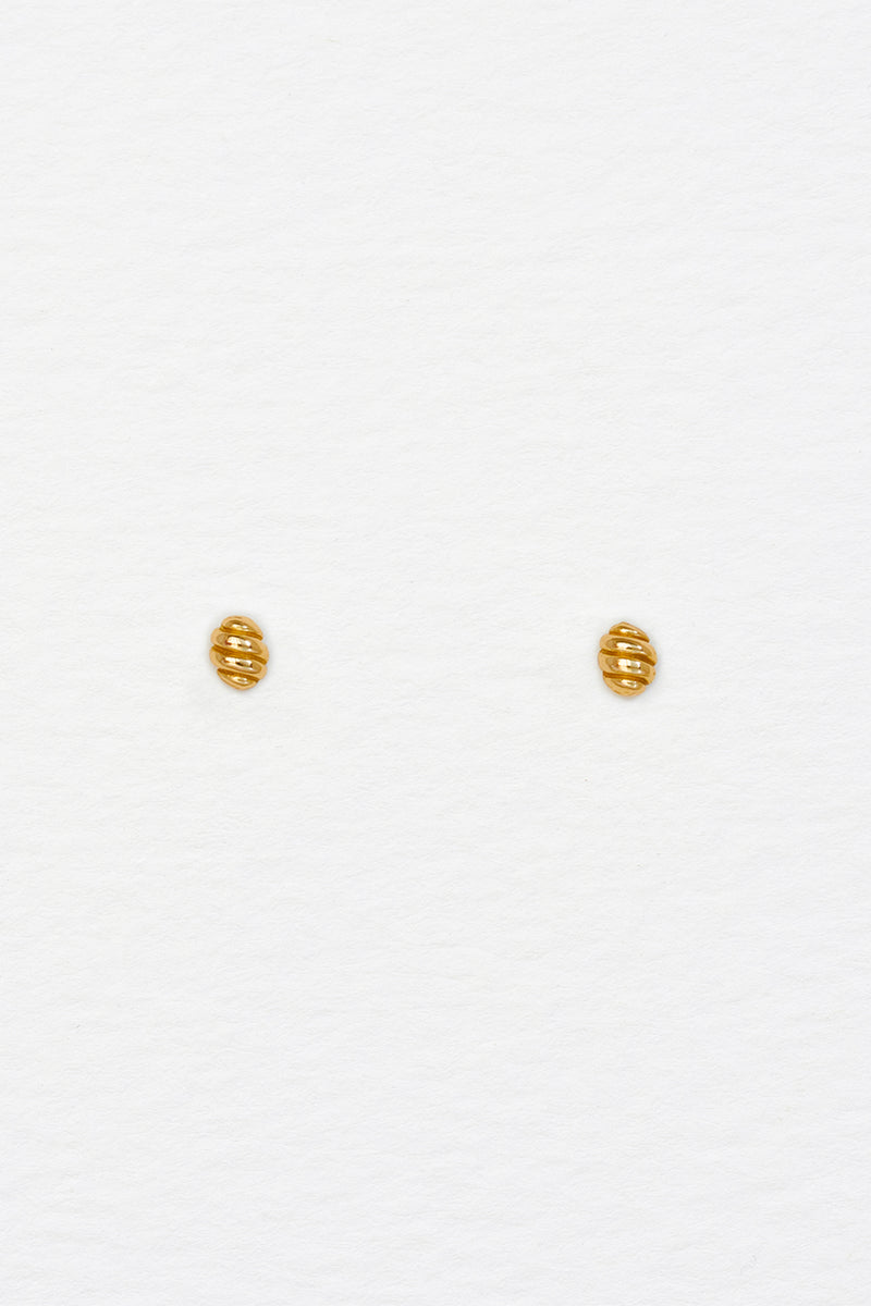 Hive Studs in Gold Vermeil Front View