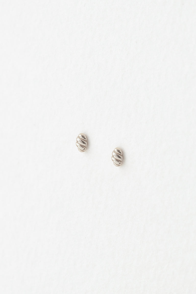 Hive Studs in Sterling Silver Angled View