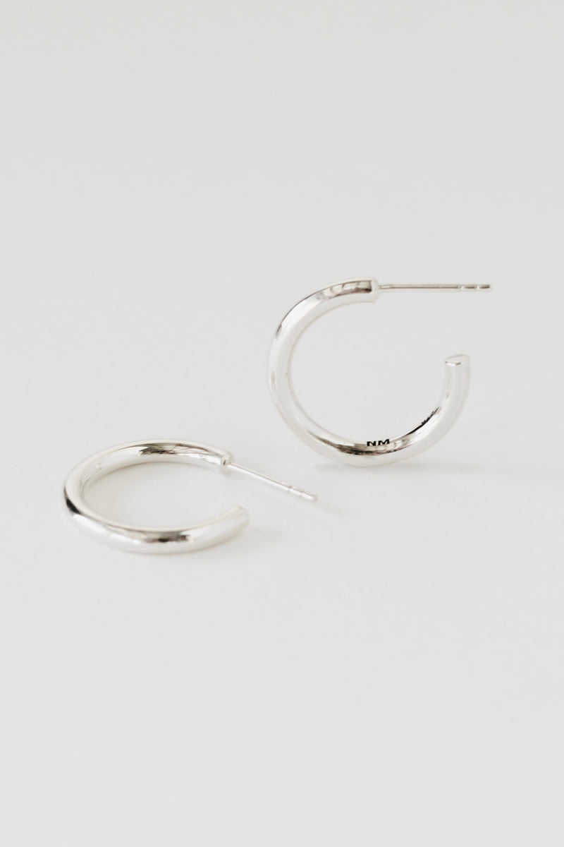 Midi Hoops, Sterling Silver, Scale 150