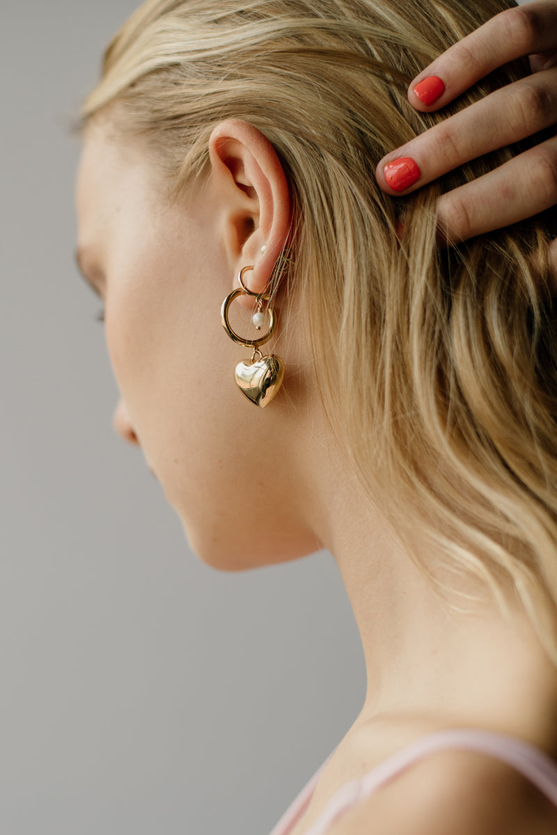 Puffy Heart Hoops, Golden Brass