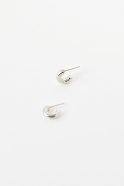 Hunk Earrings in Sterling Silver Side View