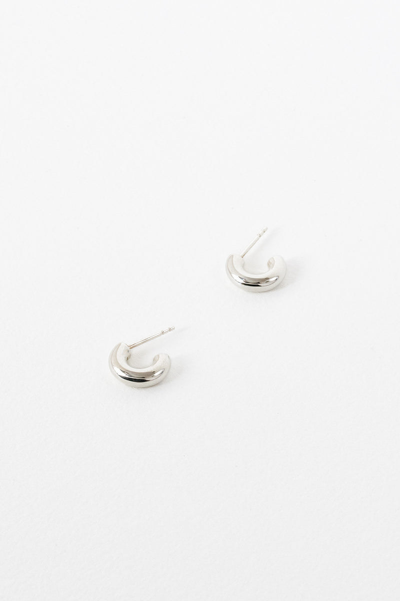 Hunk Earrings in Sterling Silver Side View