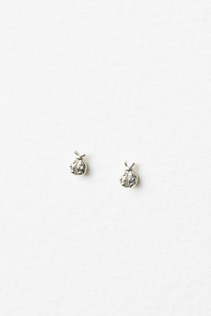 Ladybird Studs in Sterling Silver In Detail