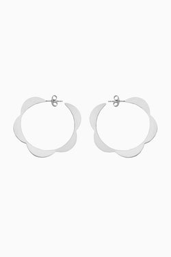 Moonbeam Hoops, Sterling Silver