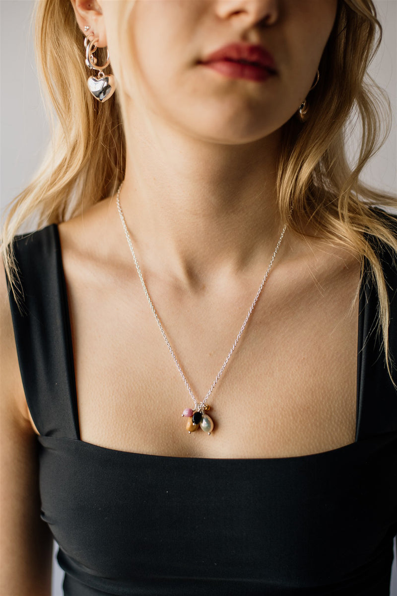 Bonbon Necklace, Caramel<br>Sterling Silver