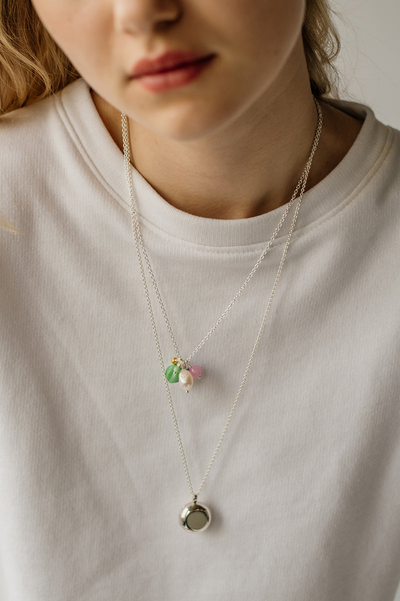 Bonbon Necklace, Melon<br>Sterling Silver