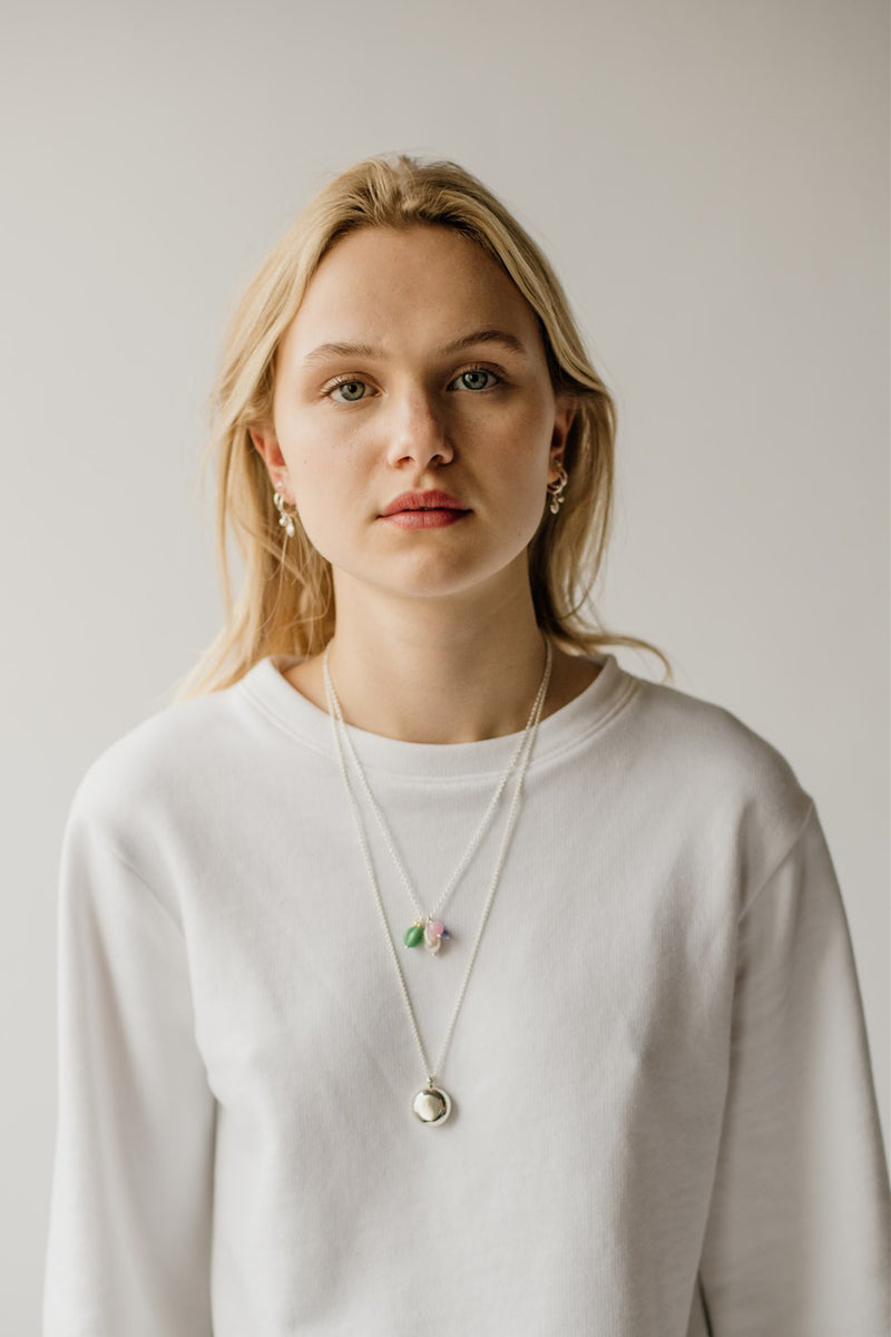 Bonbon Necklace, Melon<br>Sterling Silver