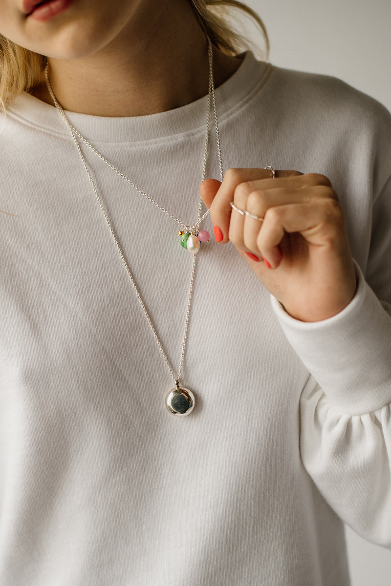 Bonbon Necklace, Melon<br>Sterling Silver