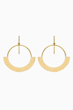 Polka Dot Hoops, Golden Brass