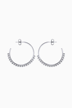 Pom Pom Hoops, Sterling Silver