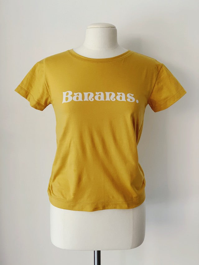 Bananas T-Shirt, Banana Organic Cotton, Front View, by Naomi Murrell