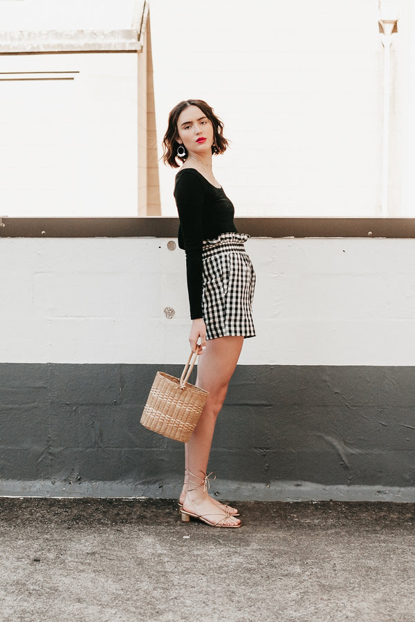 Ballerina Top, Black Merino Jersey, Worn View 2, by Naomi Murrell