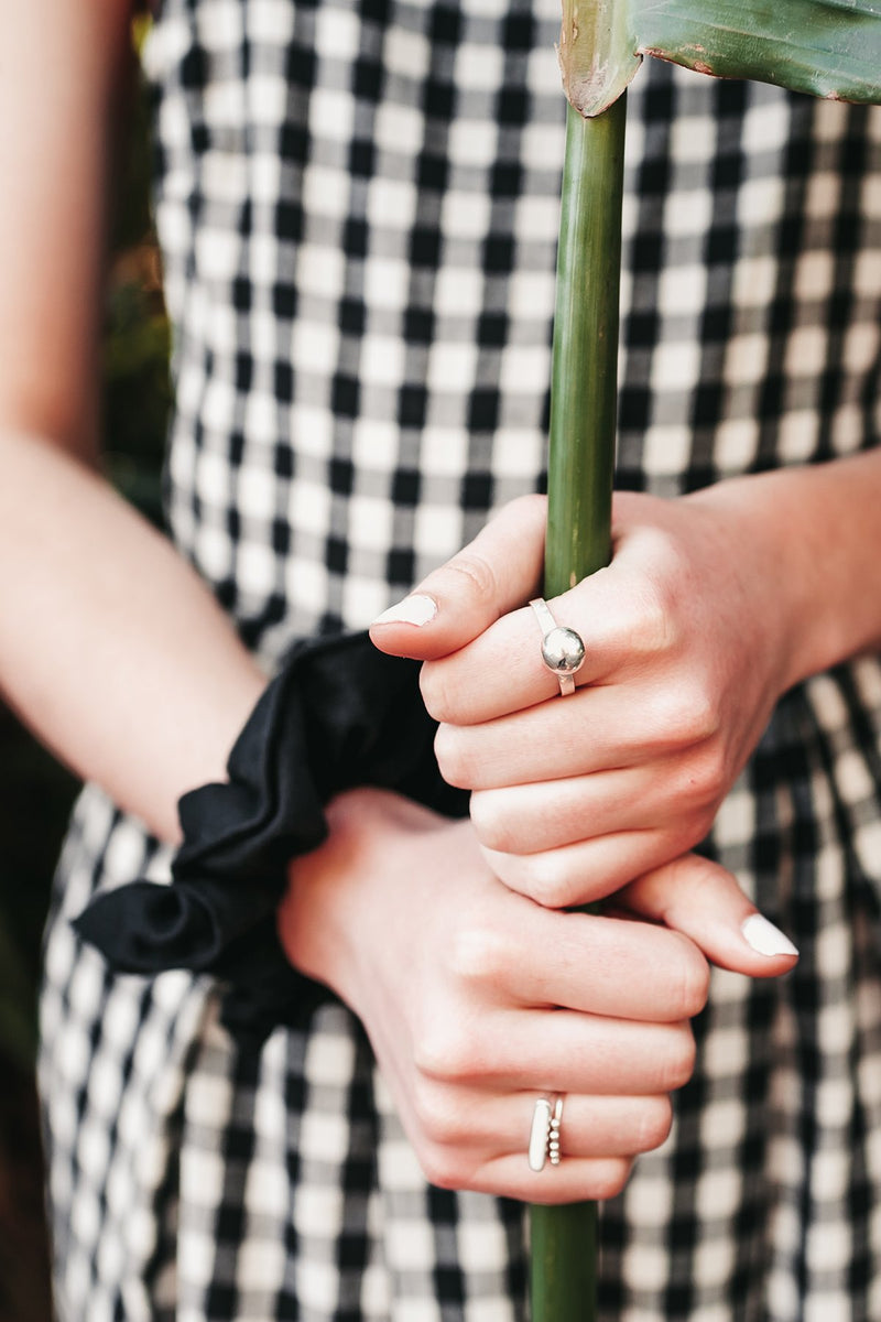 Scrunchie, Organic Cotton, Worn View 1, by Naomi Murrell