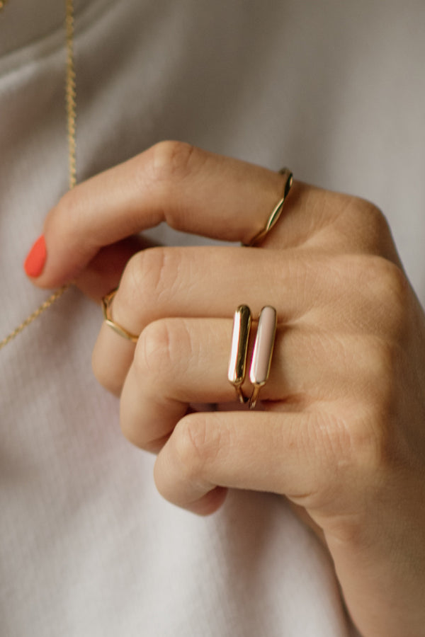 Stacker Ring, Solid Metal, Golden Brass