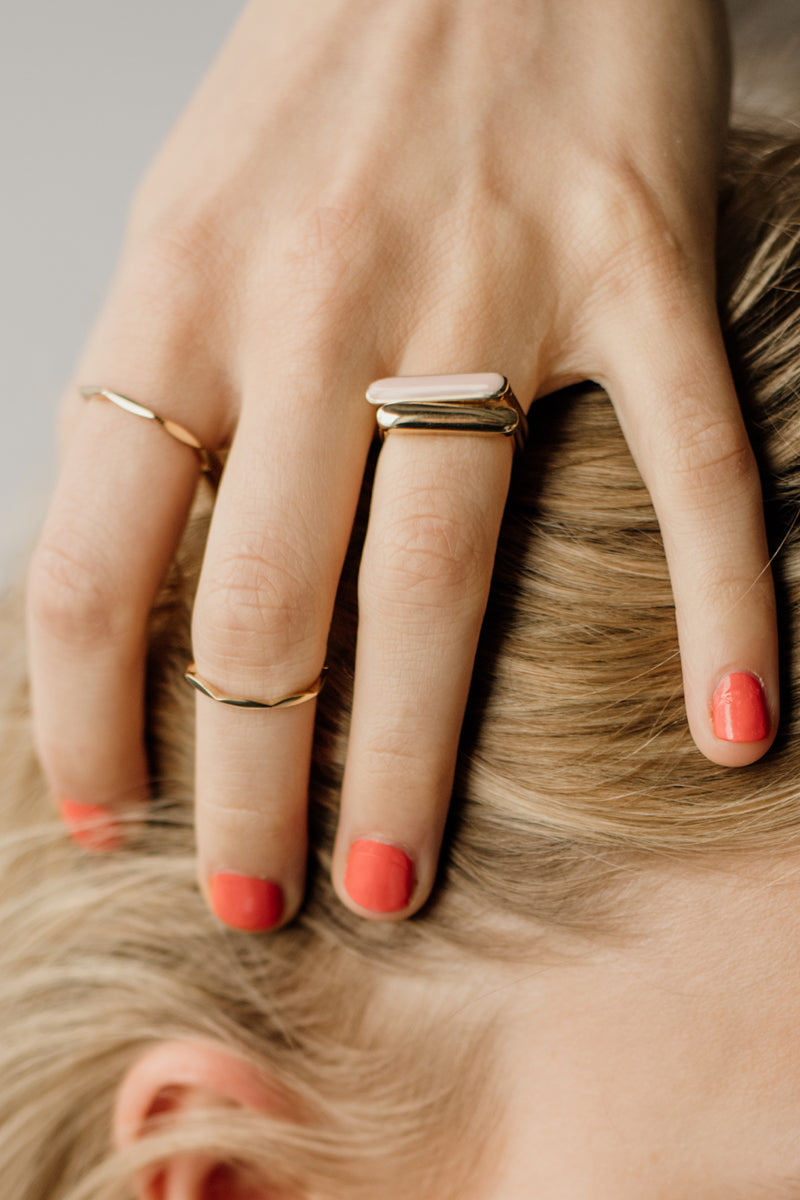 Stacker Ring, Solid Metal, Golden Brass