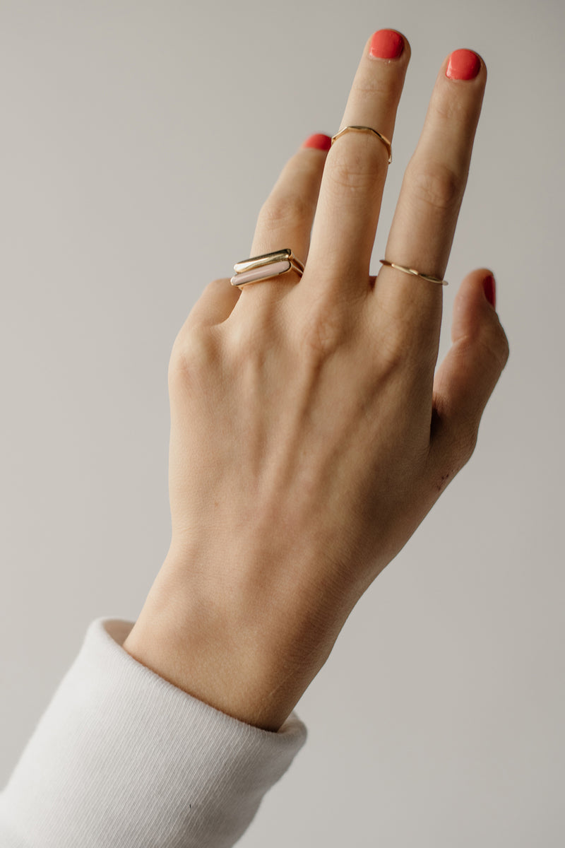 Stacker Ring, All Metal Version, Golden Brass