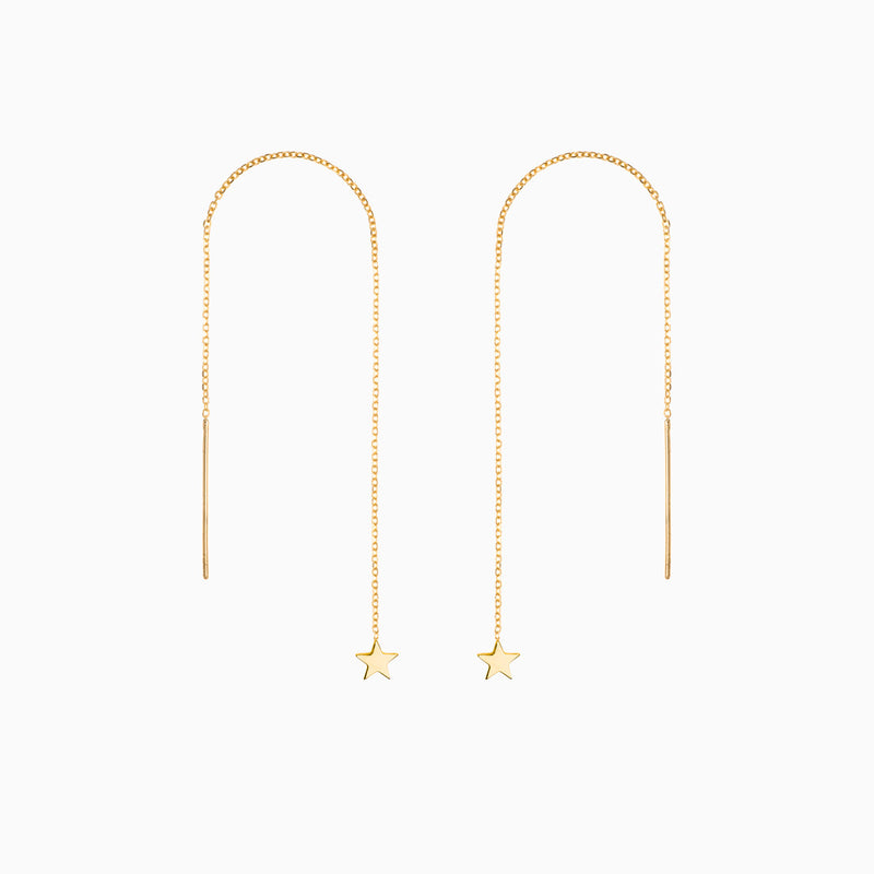 Starlight Thread Earrings in Golden Plate by Naomi Murrell