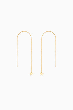 Starlight Thread Earrings, Gold Plate