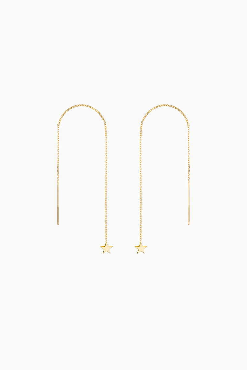 Starlight Thread Earrings, Gold Plate