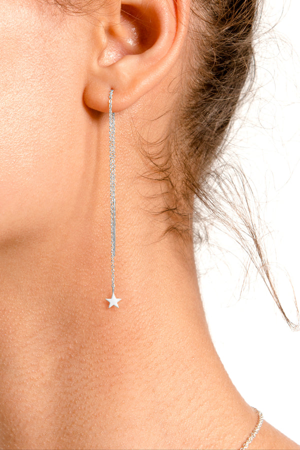 Starlight Thread Earrings, Sterling Silver