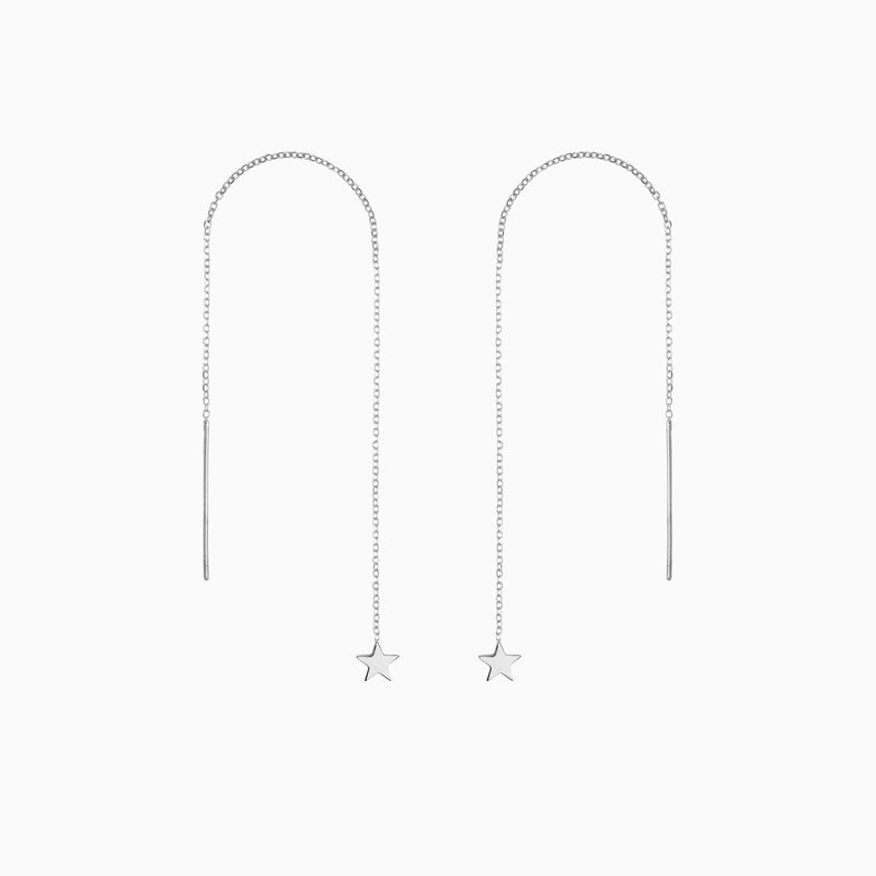 Starlight Thread Earrings in Sterling Silver by Naomi Murrell