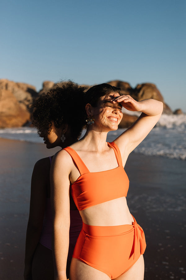 Crop Top & High Waist Brief Clementine Front