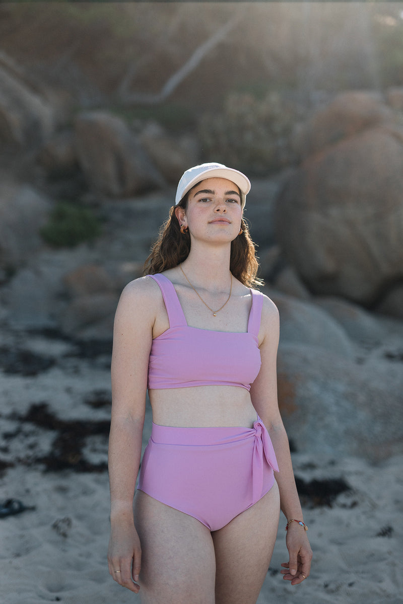 Crop Top & High Waist Brief Bubblegum  Front